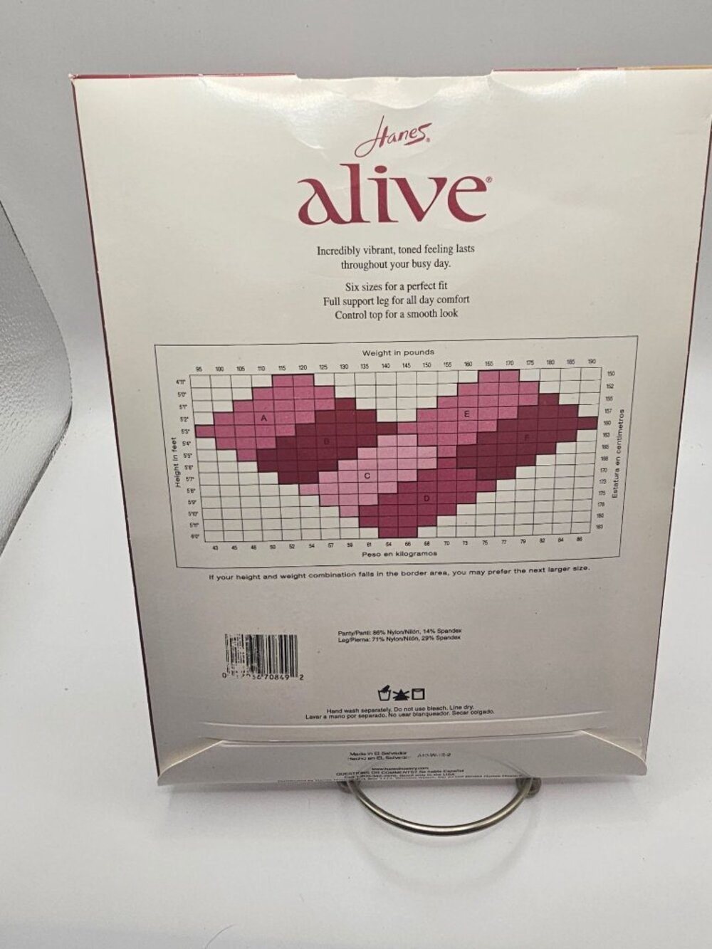 Hanes Alive Support Pantyhose Full Support Control Top Reinforced Toe Simply Nat - Picture 5 of 5